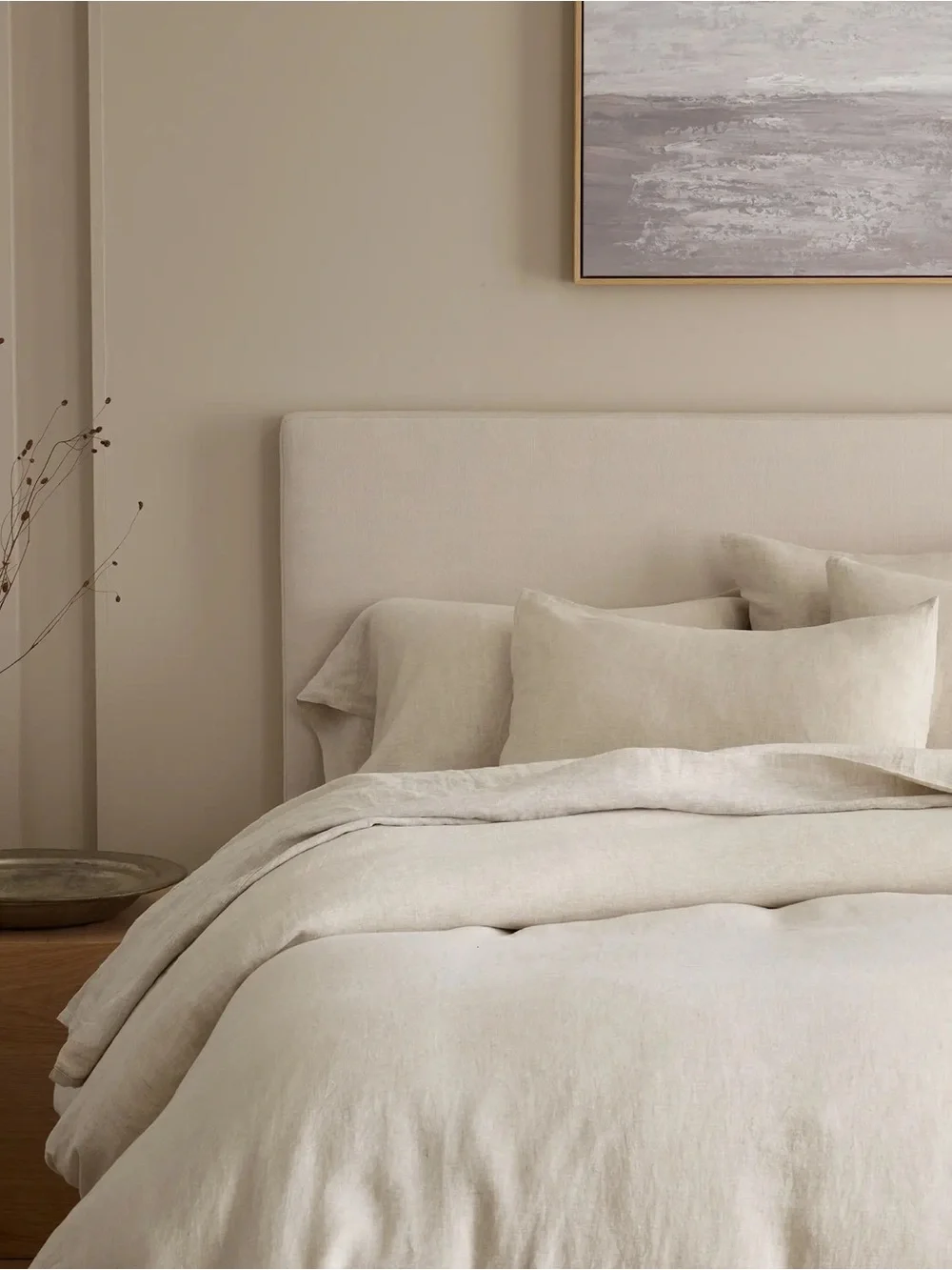 Quince European Linen Duvet Cover Queen Natural Chambray 100% Linen
